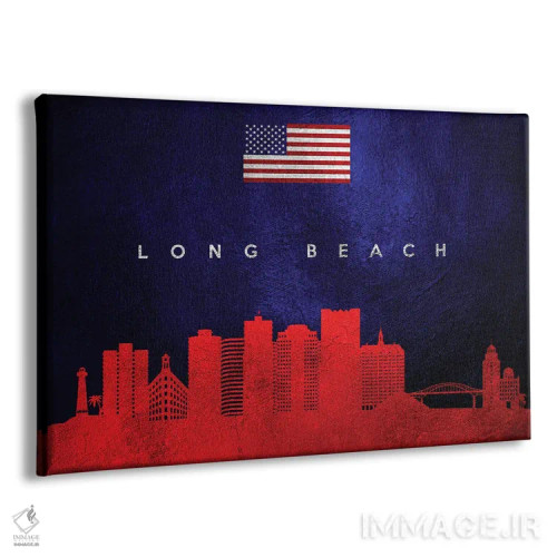 تابلو خط افق لانگ بیچ کالیفرنیا اثر آدریان بالدُوینو - نمای پرسپکتیو محصول