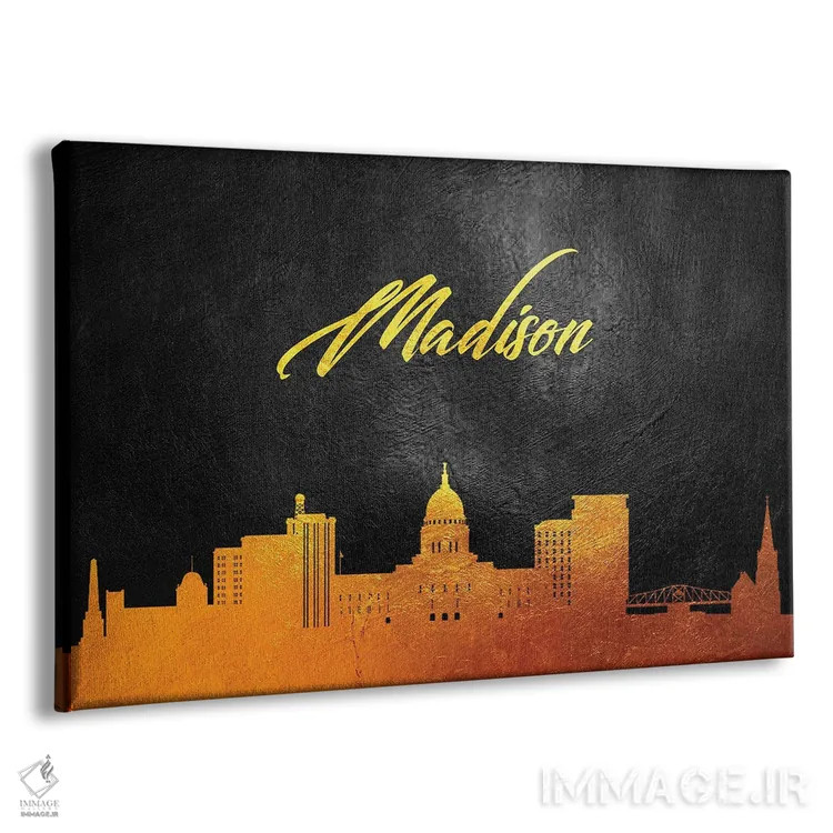 تابلو خط افق طلایی مدیسون ویسکانسین اثر آدریان بالدُوینو - نمای پرسپکتیو محصول