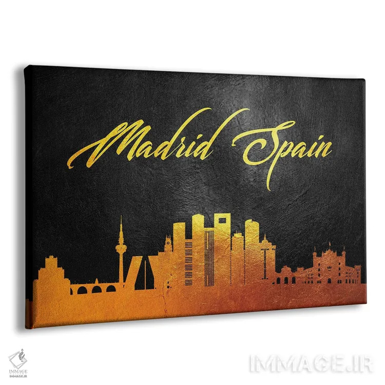 تابلو خط افق طلایی مادرید اسپانیا اثر آدریان بالدُوینو - نمای پرسپکتیو محصول