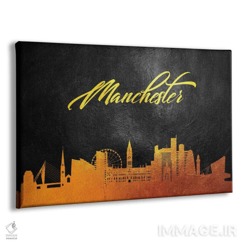 تابلو خط افق طلایی منچستر انگلستان اثر آدریان بالدُوینو - نمای پرسپکتیو محصول