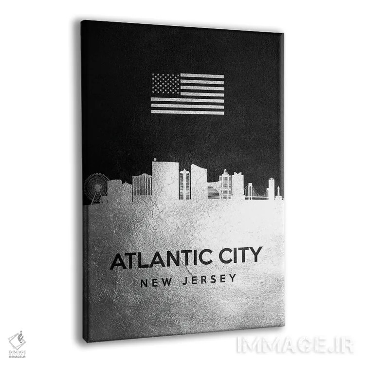 تابلو خط افق نقرهای آتلانتیک سیتی نیوجرسی اثر آدریان بالدُوینو - نمای پرسپکتیو محصول