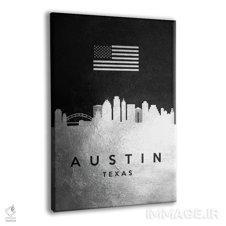 تابلو خط افق نقرهای آستین تگزاس اثر آدریان بالدُوینو - نمای پرسپکتیو محصول