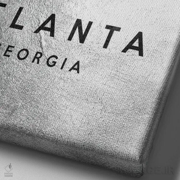 تابلو خط افق نقرهای آتلانتا جورجیا اثر آدریان بالدُوینو - نمای نزدیک بافت بوم