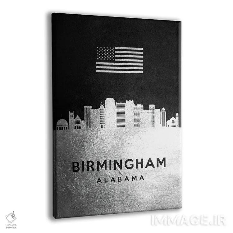 تابلو خط افق نقرهای بیرمنگام آلاباما اثر آدریان بالدُوینو - نمای پرسپکتیو محصول