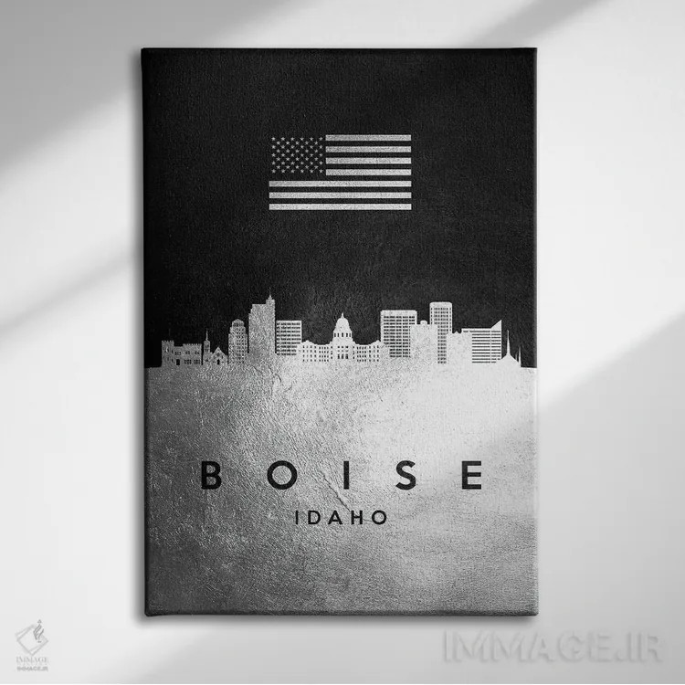 تابلو خط افق نقرهای بویزی آیداهو اثر آدریان بالدُوینو - نمای روبهرو روی دیوار