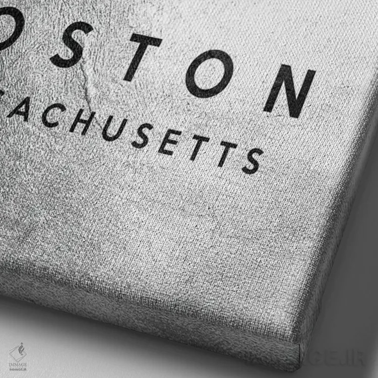 تابلو خط افق نقرهای بوستون ماساچوست اثر آدریان بالدُوینو - نمای نزدیک بافت بوم