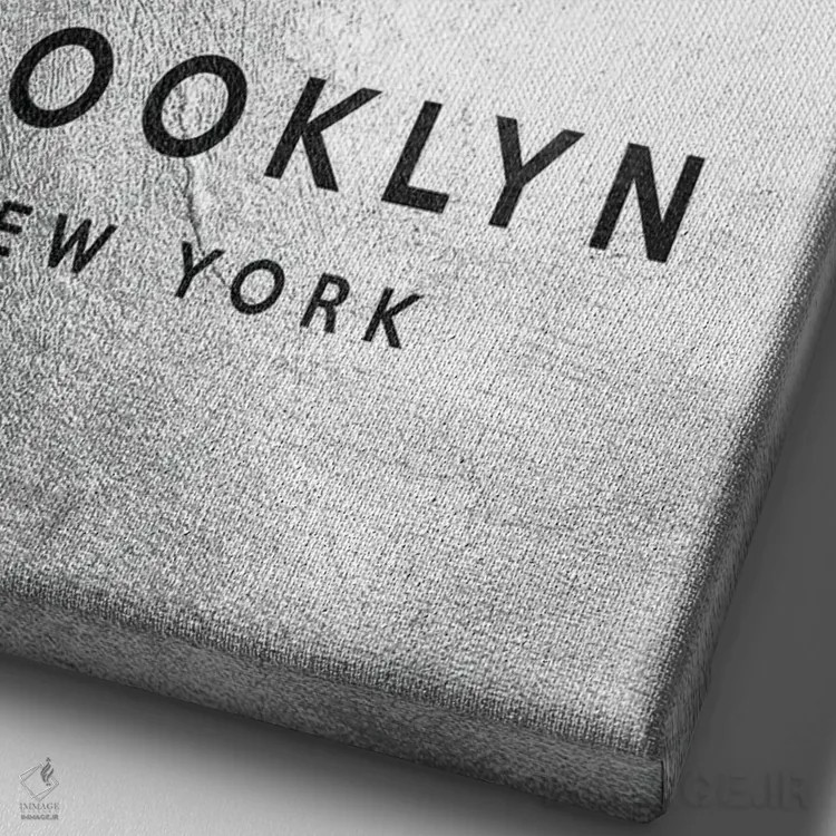 تابلو خط افق نقرهای بروکلین نیویورک اثر آدریان بالدُوینو - نمای نزدیک بافت بوم