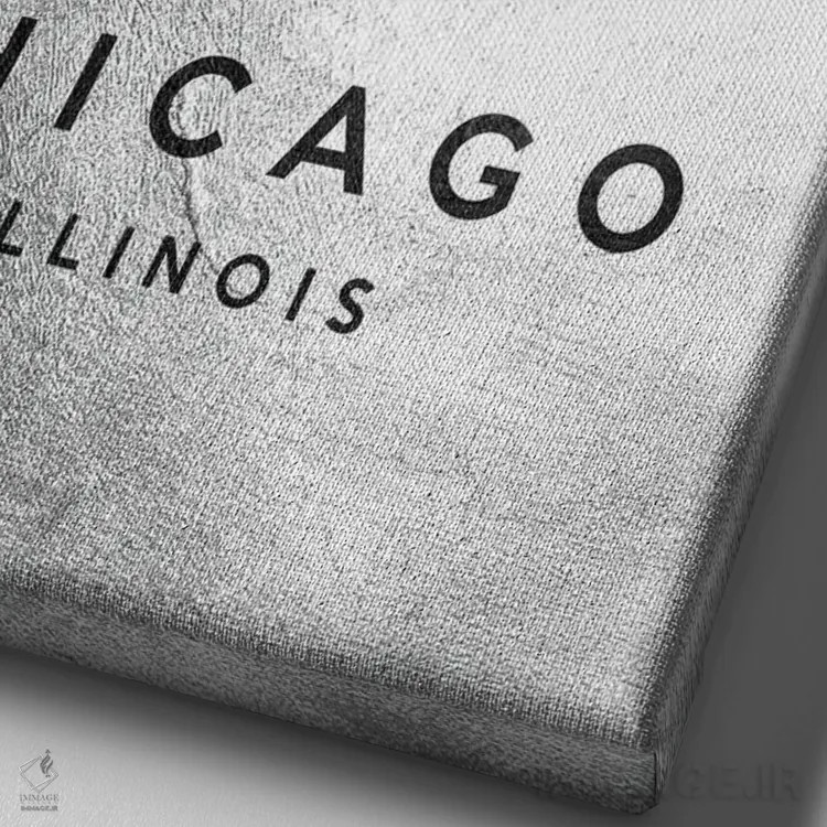 تابلو خط افق نقرهای شیکاگو ایلینوی اثر آدریان بالدُوینو - نمای نزدیک بافت بوم