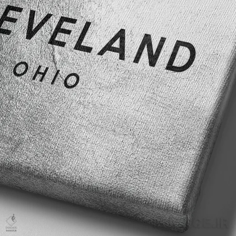 تابلو خط افق نقرهای کلیولند اوهایو اثر آدریان بالدُوینو - نمای نزدیک بافت بوم