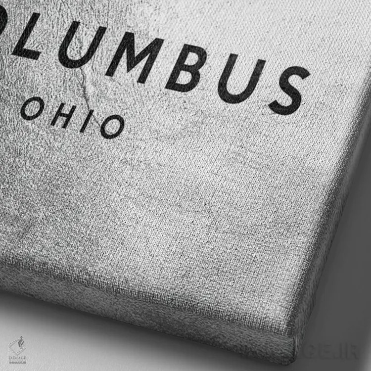 تابلو خط افق نقرهای کلمبوس اوهایو اثر آدریان بالدُوینو - نمای نزدیک بافت بوم