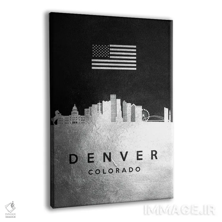 تابلو خط افق نقرهای دنور کلرادو اثر آدریان بالدُوینو - نمای پرسپکتیو محصول