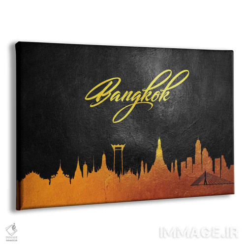 تابلو خط افق طلایی بانکوک تایلند اثر آدریان بالدُوینو - نمای پرسپکتیو محصول