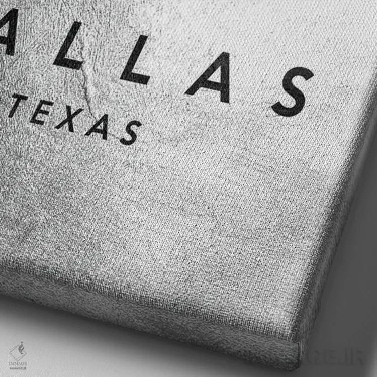 تابلو خط افق نقرهای دالاس تگزاس اثر آدریان بالدُوینو - نمای نزدیک بافت بوم