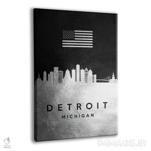 تابلو خط افق نقرهای دیترویت میشیگان اثر آدریان بالدُوینو - نمای پرسپکتیو محصول