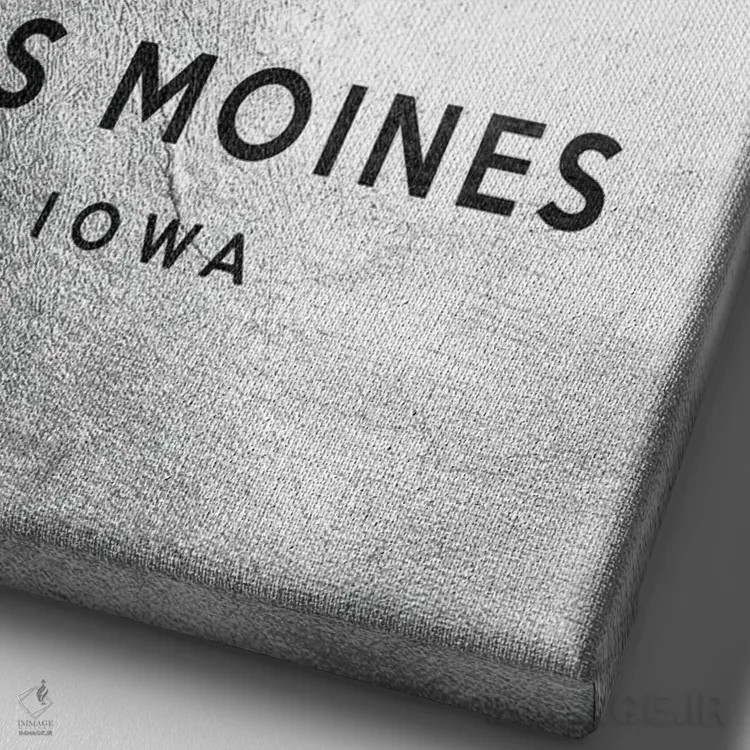 تابلو خط افق نقرهای دموین آیووا اثر آدریان بالدُوینو - نمای نزدیک بافت بوم