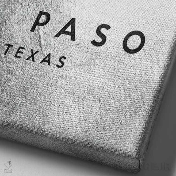 تابلو خط افق نقرهای ال پاسو تگزاس اثر آدریان بالدُوینو - نمای نزدیک بافت بوم