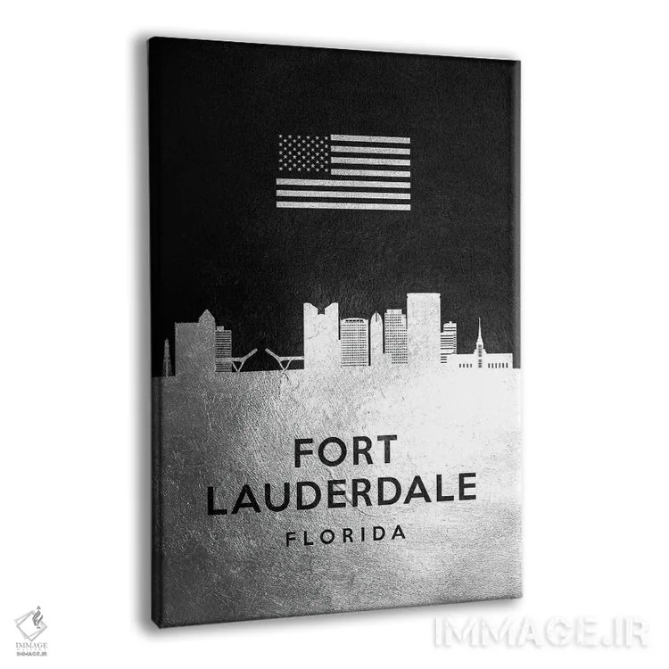 تابلو خط افق نقرهای فورت لادردیل فلوریدا اثر آدریان بالدُوینو - نمای پرسپکتیو محصول