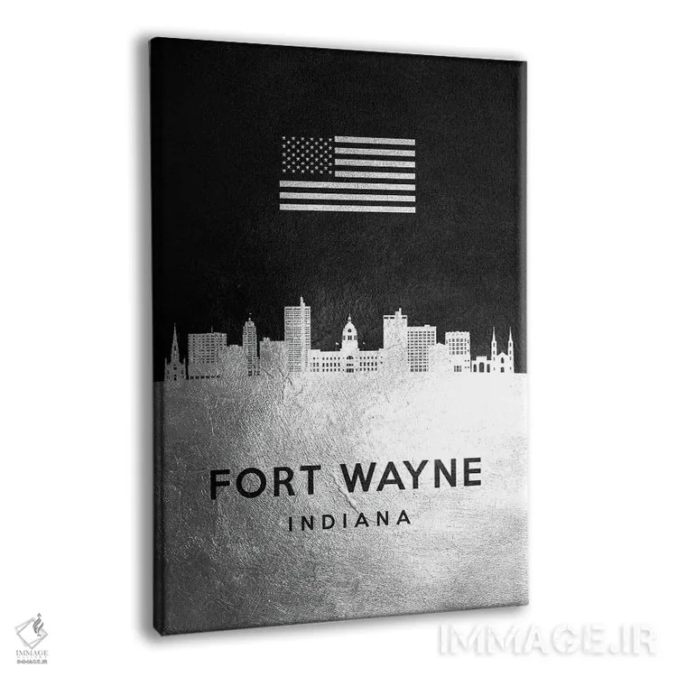 تابلو خط افق نقرهای فورت وین ایندیانا اثر آدریان بالدُوینو - نمای پرسپکتیو محصول