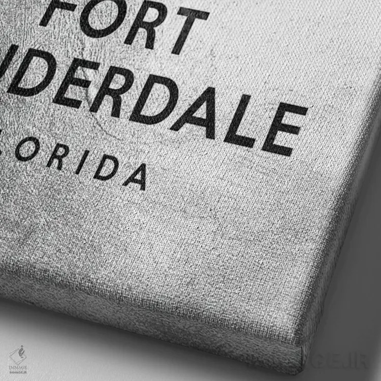 تابلو خط افق نقرهای فورت لادردیل فلوریدا اثر آدریان بالدُوینو - نمای نزدیک بافت بوم