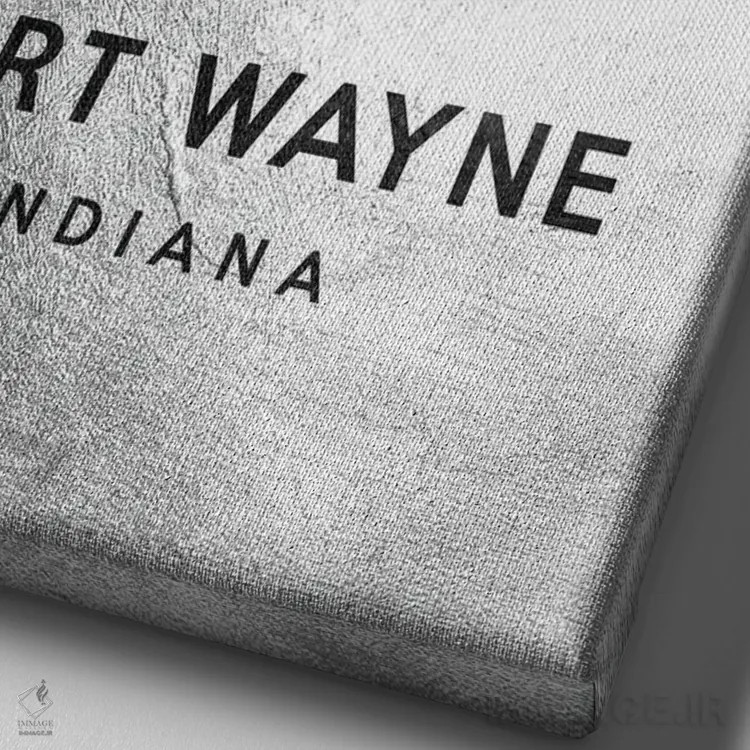 تابلو خط افق نقرهای فورت وین ایندیانا اثر آدریان بالدُوینو - نمای نزدیک بافت بوم