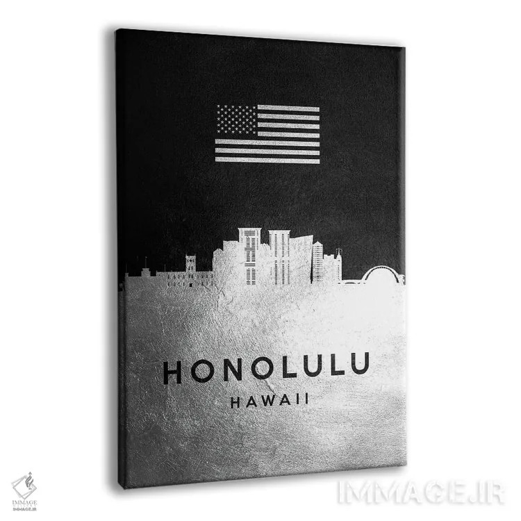 تابلو خط افق نقرهای هونولولو هاوایی اثر آدریان بالدُوینو - نمای پرسپکتیو محصول