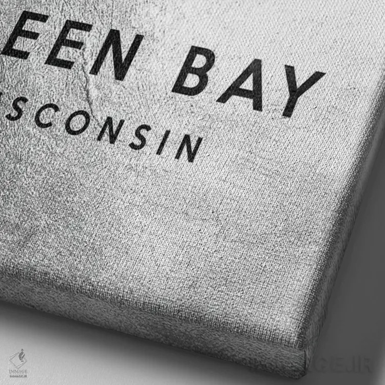 تابلو خط افق نقرهای گرین بی ویسکانسین اثر آدریان بالدُوینو - نمای نزدیک بافت بوم