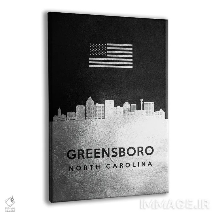 تابلو خط افق نقرهای گرینزبرو کارولینای شمالی اثر آدریان بالدُوینو - نمای پرسپکتیو محصول