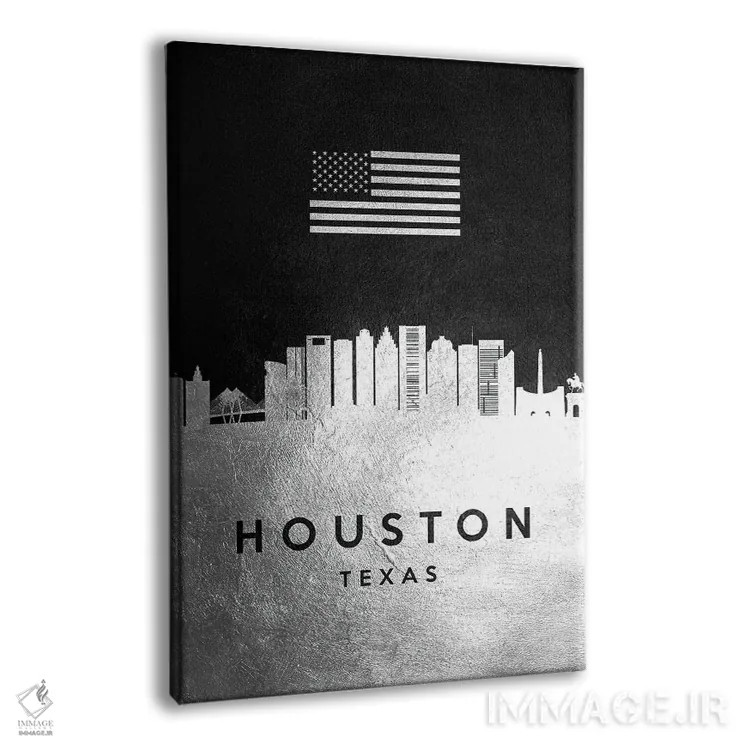 تابلو خط افق نقرهای هیوستون تگزاس اثر آدریان بالدُوینو - نمای پرسپکتیو محصول