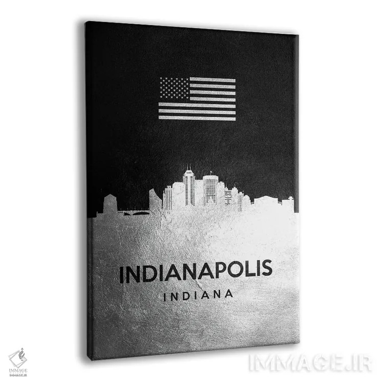 تابلو خط افق نقرهای ایندیاناپولیس ایندیانا اثر آدریان بالدُوینو - نمای پرسپکتیو محصول