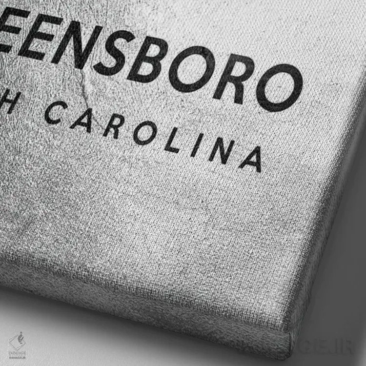 تابلو خط افق نقرهای گرینزبرو کارولینای شمالی اثر آدریان بالدُوینو - نمای نزدیک بافت بوم