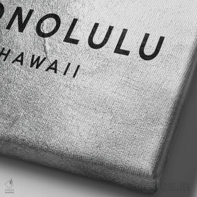 تابلو خط افق نقرهای هونولولو هاوایی اثر آدریان بالدُوینو - نمای نزدیک بافت بوم