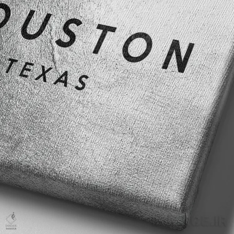 تابلو خط افق نقرهای هیوستون تگزاس اثر آدریان بالدُوینو - نمای نزدیک بافت بوم