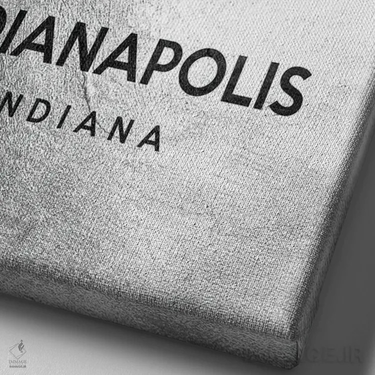 تابلو خط افق نقرهای ایندیاناپولیس ایندیانا اثر آدریان بالدُوینو - نمای نزدیک بافت بوم