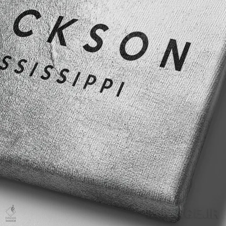 تابلو خط افق نقرهای جکسون میسیسیپی اثر آدریان بالدُوینو - نمای نزدیک بافت بوم