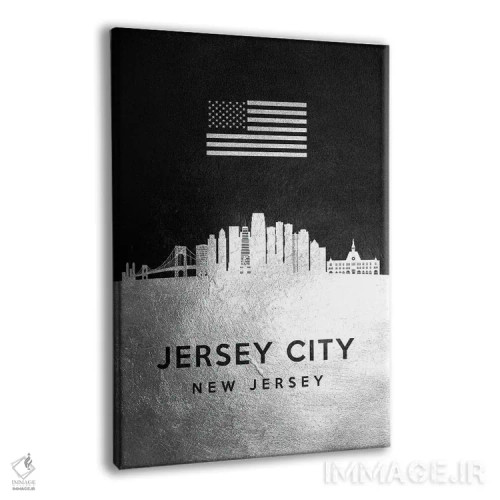 تابلو خط افق نقرهای جرسی سیتی نیوجرسی اثر آدریان بالدُوینو - نمای پرسپکتیو محصول