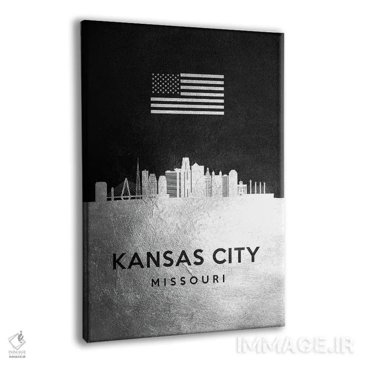 تابلو خط افق نقرهای کانزاس سیتی میزوری اثر آدریان بالدُوینو - نمای پرسپکتیو محصول