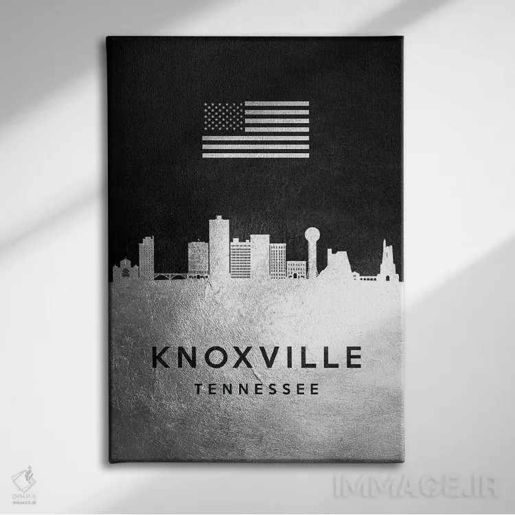 تابلو خط افق نقرهای ناکسویل تنسی اثر آدریان بالدُوینو - نمای روبهرو روی دیوار