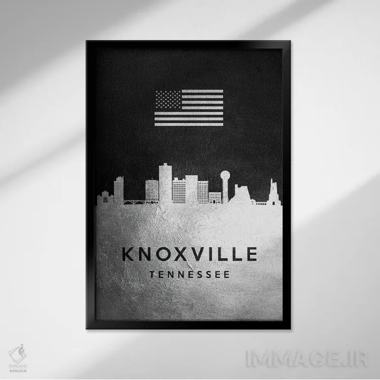 تابلو خط افق نقرهای ناکسویل تنسی اثر آدریان بالدُوینو - نمای قابدار مشکی