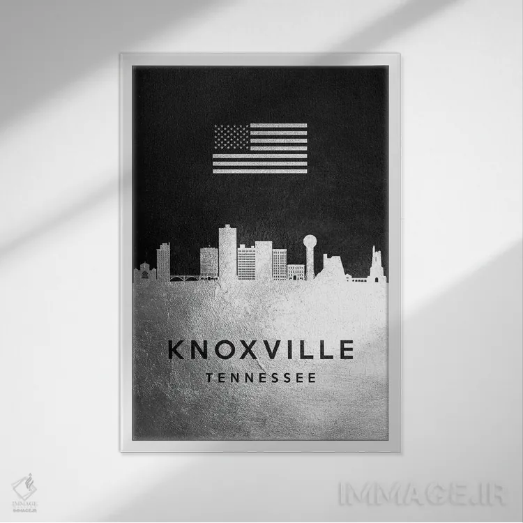 تابلو خط افق نقرهای ناکسویل تنسی اثر آدریان بالدُوینو - نمای قابدار سفید