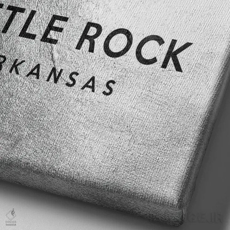 تابلو خط افق نقرهای لیتل راک آرکانزاس اثر آدریان بالدُوینو - نمای نزدیک بافت بوم