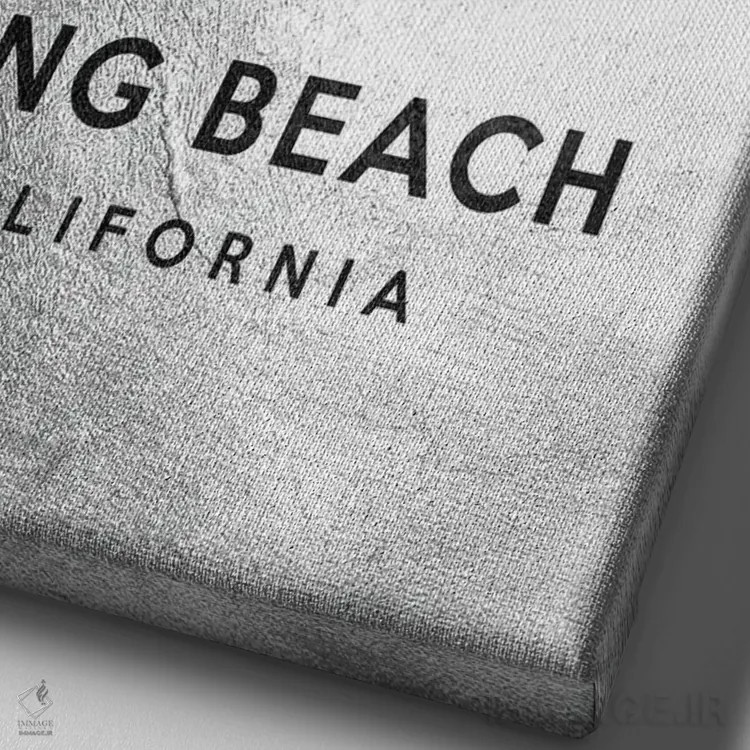 تابلو خط افق نقرهای لانگ بیچ کالیفرنیا اثر آدریان بالدُوینو - نمای نزدیک بافت بوم