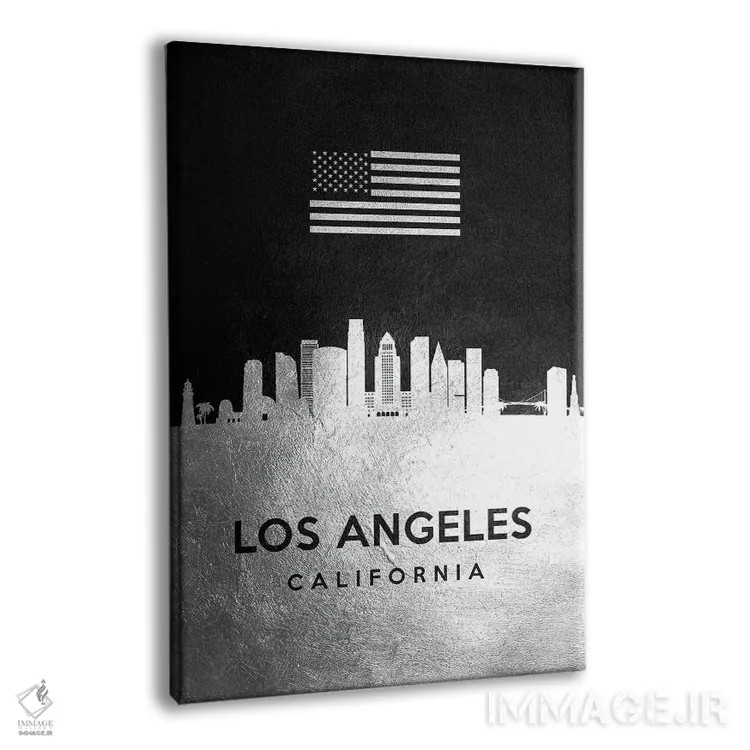 تابلو خط افق نقرهای لسآنجلس کالیفرنیا اثر آدریان بالدُوینو - نمای پرسپکتیو محصول