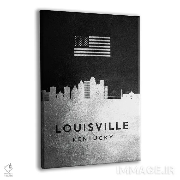 تابلو خط افق نقرهای لوئیزویل کنتاکی اثر آدریان بالدُوینو - نمای پرسپکتیو محصول