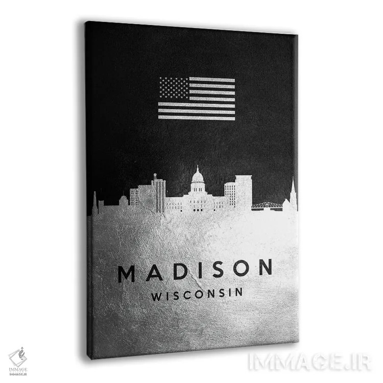 تابلو خط افق نقرهای مدیسون ویسکانسین اثر آدریان بالدُوینو - نمای پرسپکتیو محصول
