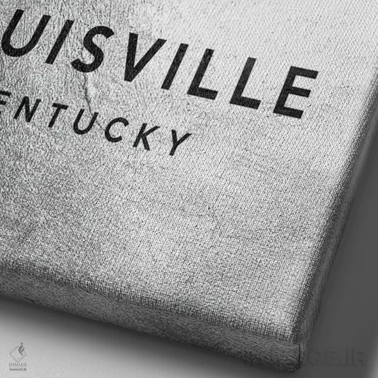 تابلو خط افق نقرهای لوئیزویل کنتاکی اثر آدریان بالدُوینو - نمای نزدیک بافت بوم