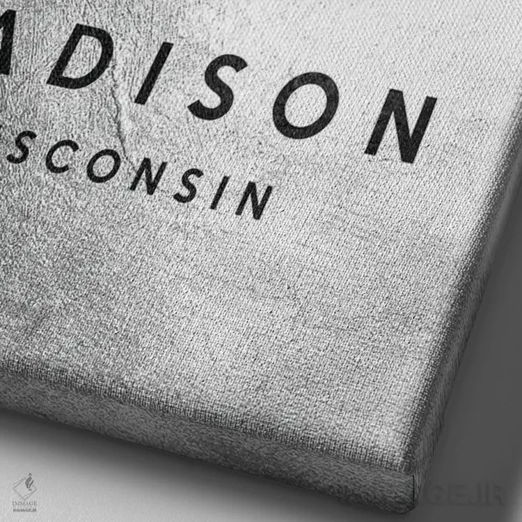 تابلو خط افق نقرهای مدیسون ویسکانسین اثر آدریان بالدُوینو - نمای نزدیک بافت بوم