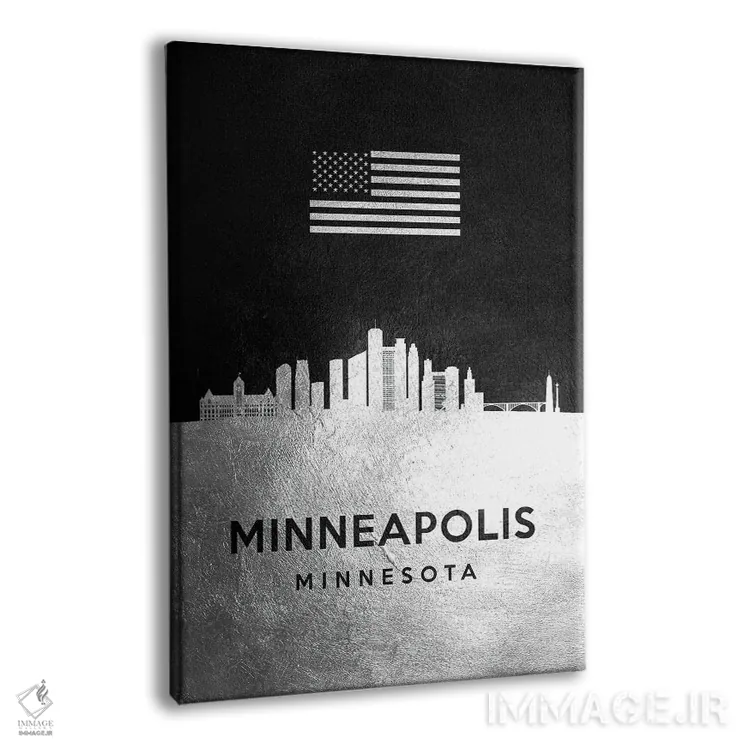 تابلو خط افق نقرهای مینیاپولیس مینهسوتا اثر آدریان بالدُوینو - نمای پرسپکتیو محصول