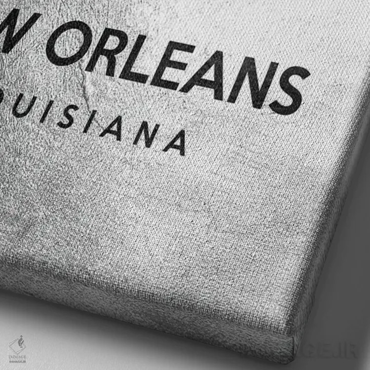 تابلو خط افق نقرهای نیواورلئان لوئیزیانا اثر آدریان بالدُوینو - نمای نزدیک بافت بوم