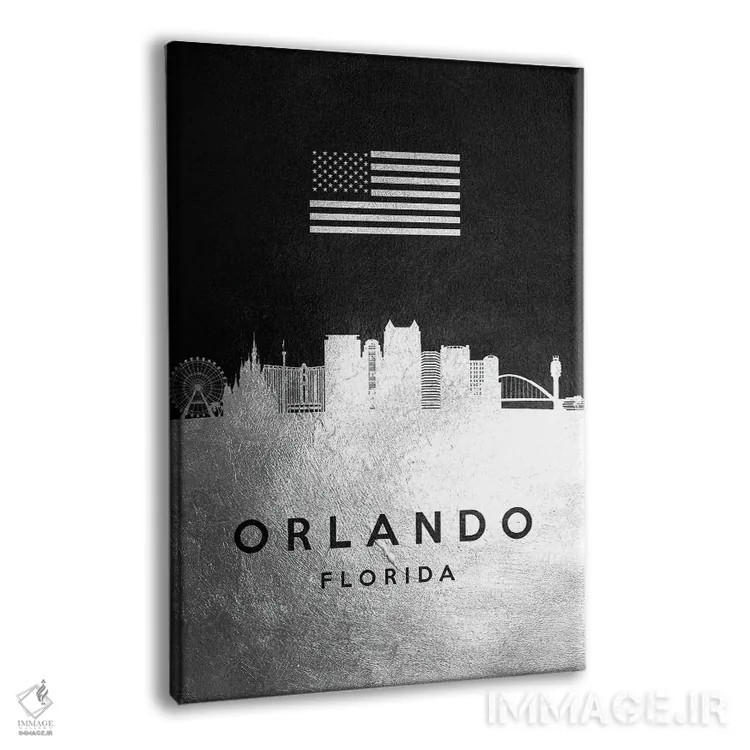 تابلو خط افق نقرهای اورلاندو فلوریدا اثر آدریان بالدُوینو - نمای پرسپکتیو محصول