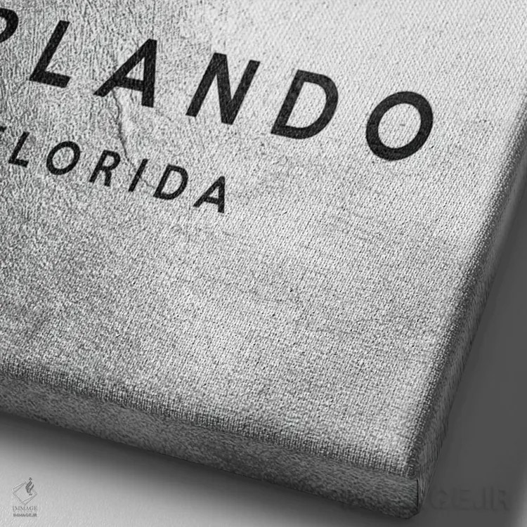 تابلو خط افق نقرهای اورلاندو فلوریدا اثر آدریان بالدُوینو - نمای نزدیک بافت بوم